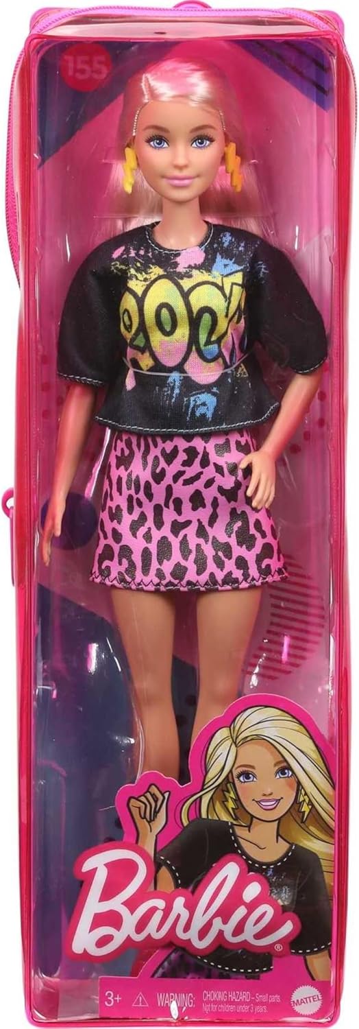 Barbie Fashionistas Doll Blonde with Pink Zebra Print Skirt FBR37