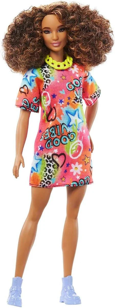 Barbie Fashionistas Doll - Good Vibes T-Shirt Dress HPF77 - Image 2