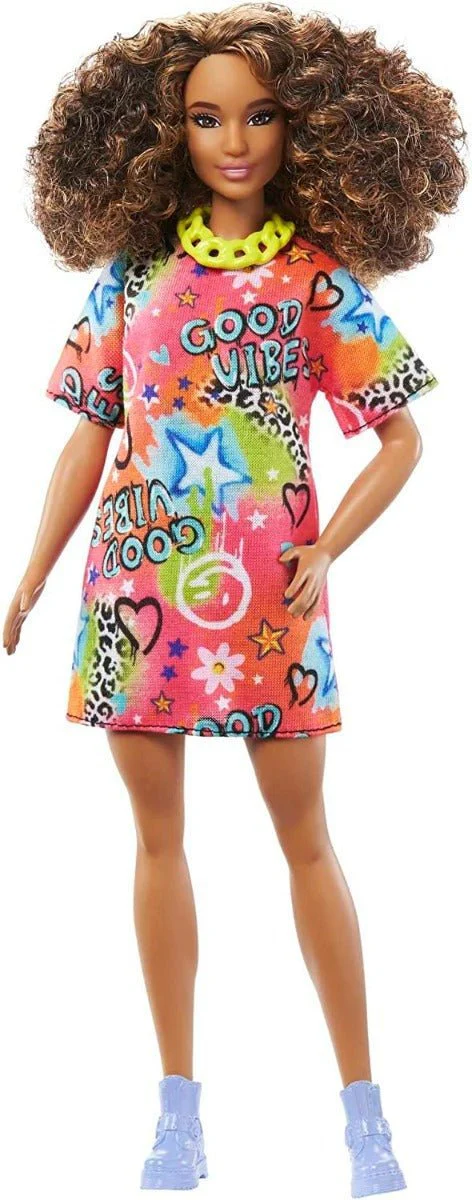 Barbie Fashionistas Doll - Good Vibes T-Shirt Dress HPF77 - Image 4