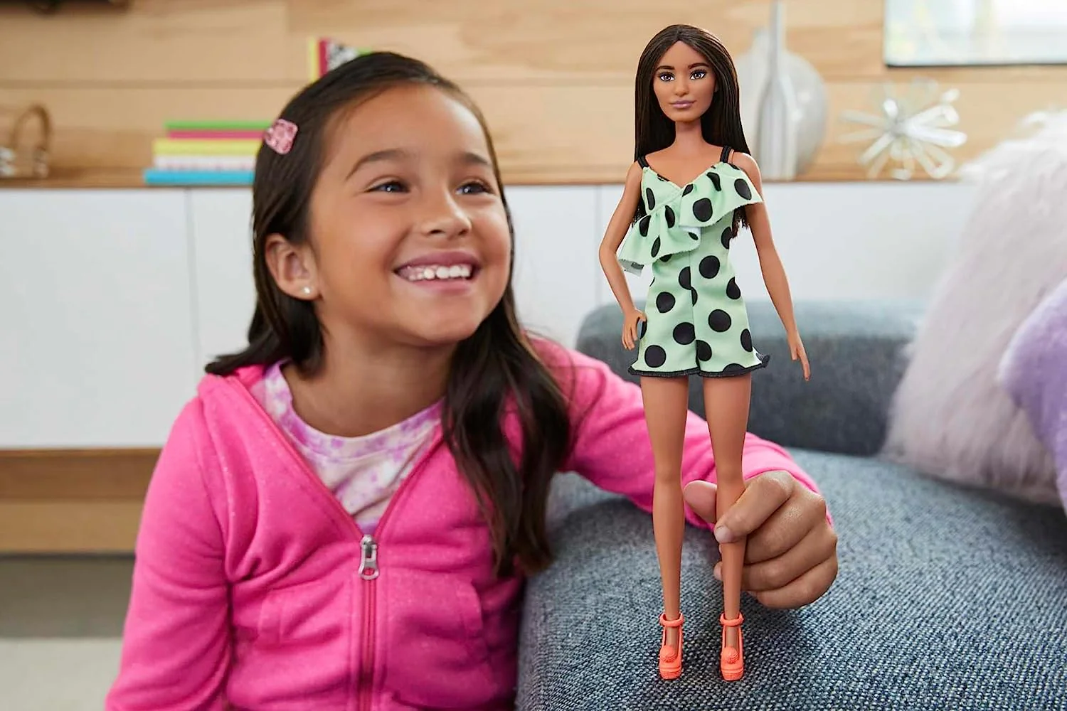 Barbie Fashionistas Doll - Lime Green Polka Dots HPF76 - Image 2
