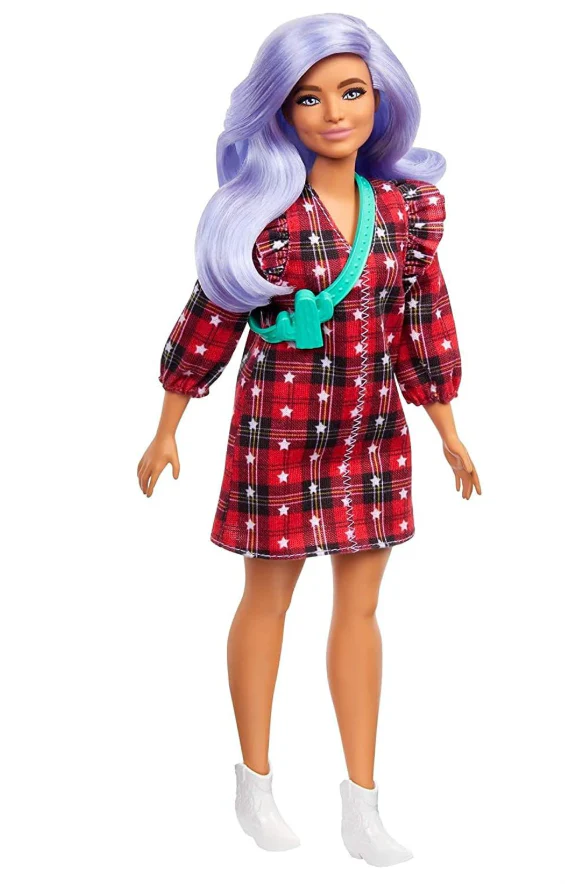 Barbie Fashionistas Doll Red Blouse Lavender Hair #157 FBR37/GRB49