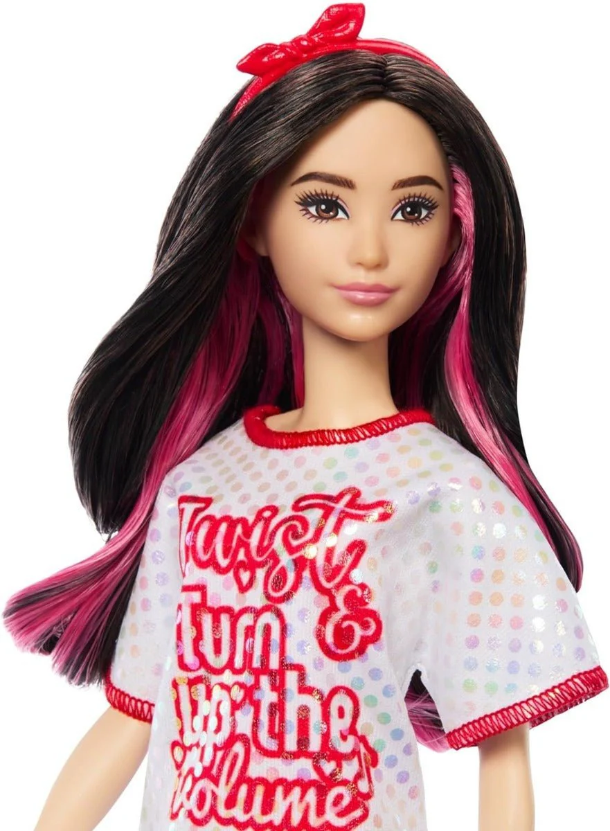 Barbie Fashionistas Doll Red Mesh Dress - Image 3