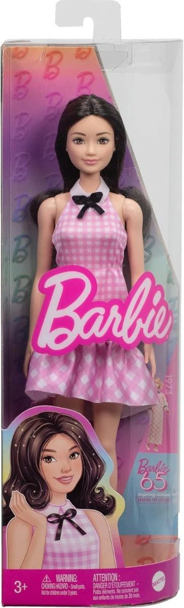 Barbie Fashionistas Doll With Black Hair And Pink Gingham Dress & Accessories - Image 3