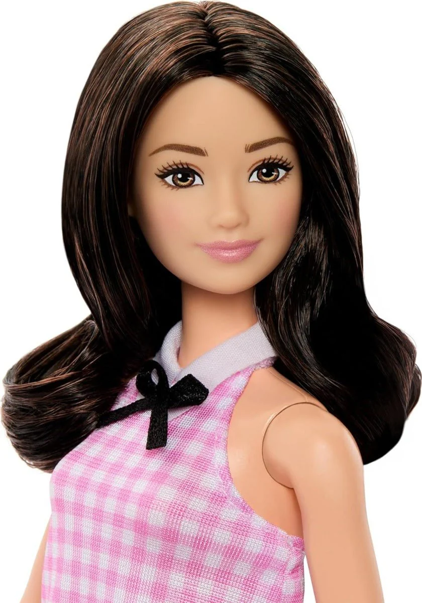 Barbie Fashionistas Doll With Black Hair And Pink Gingham Dress & Accessories - Image 4