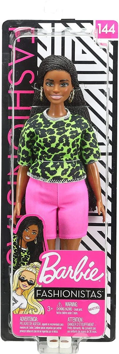 Barbie Fashionistas Doll with Long Brunette Braids Wearing FBR37