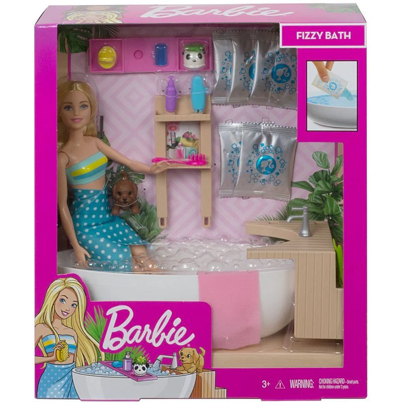Barbie Fizzy Bath Blonde Doll And Playset GJN32 - Image 6