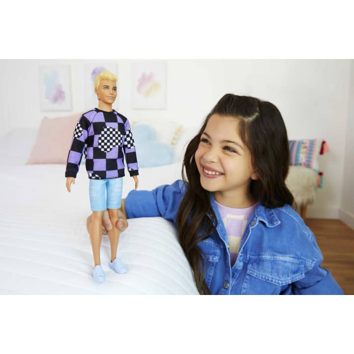 Barbie Ken Fashionista Doll Checkered Purple and Black HBV25 - Image 2