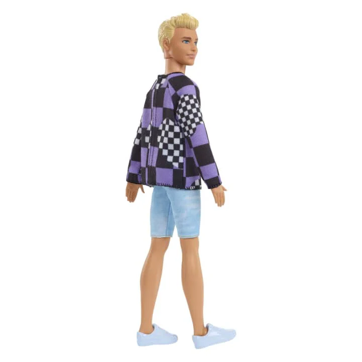 Barbie Ken Fashionista Doll Checkered Purple and Black HBV25 - Image 4
