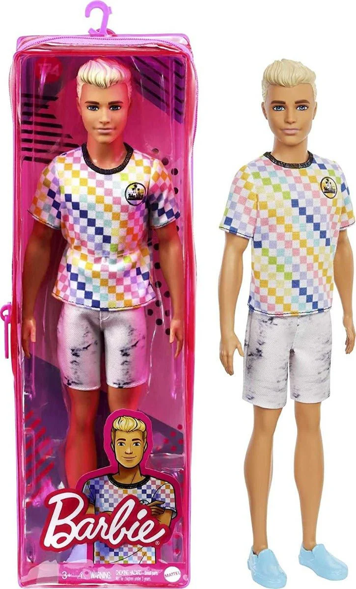Barbie Ken Fashionistas Doll Checkered Shirt GRB90 - Image 6