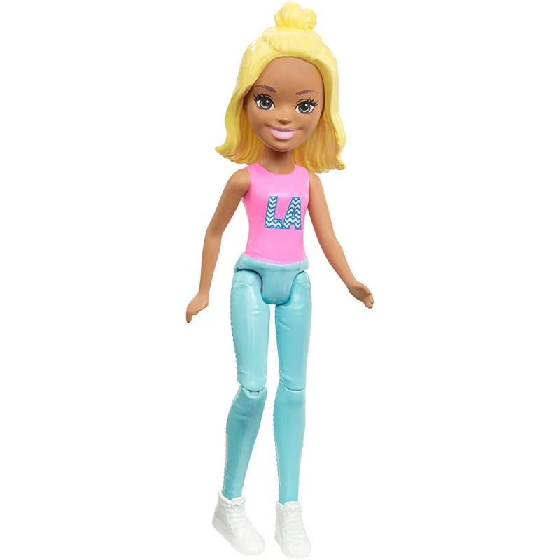 Barbie on the Go Fashion Doll with Pink LA Shirt FHV55