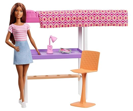 Barbie Room & Doll Playset Loft Bed DVX51 - Image 3