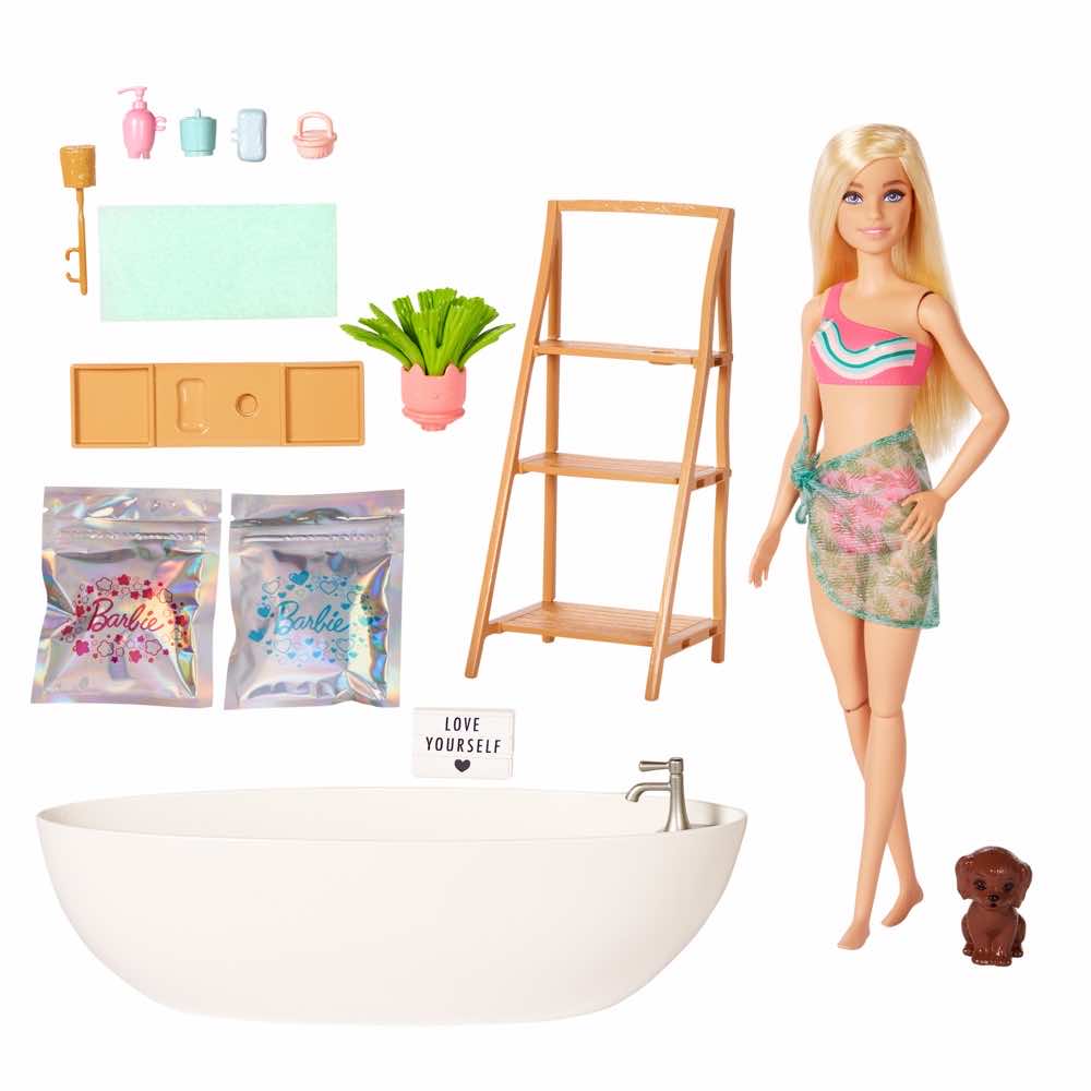 Barbie Self Care Soap Confetti Bath Playset Blonde HKT92 - Image 3