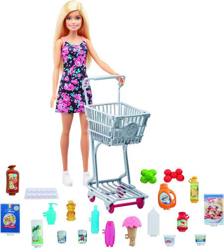 Barbie Shopping Time Doll Grocery Cart Playset GTK94 - Image 5