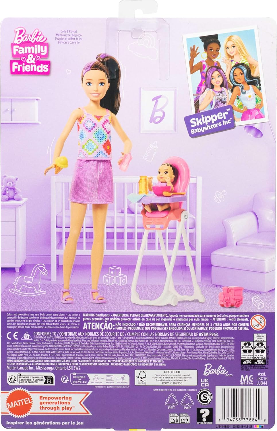 Barbie Skipper Babysitter Original Blond Baby JJB44 - Image 2