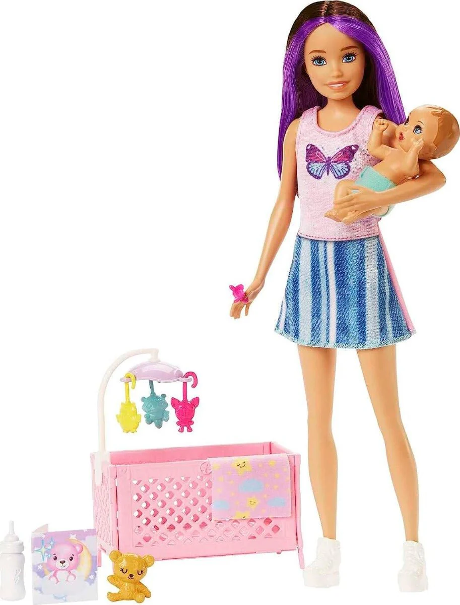 Barbie Skipper Babysitters Doll and Playset - Sleepy Baby Skipper HJY33 - Image 2