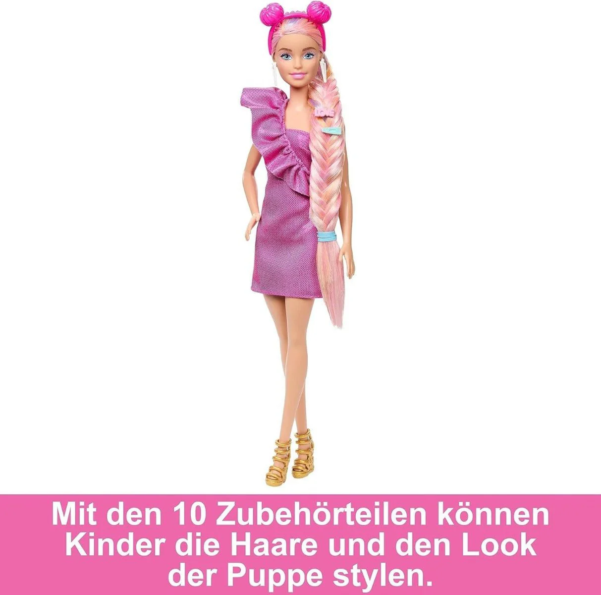 Barbie Totally Hair Doll Pink HKT96 - Image 3