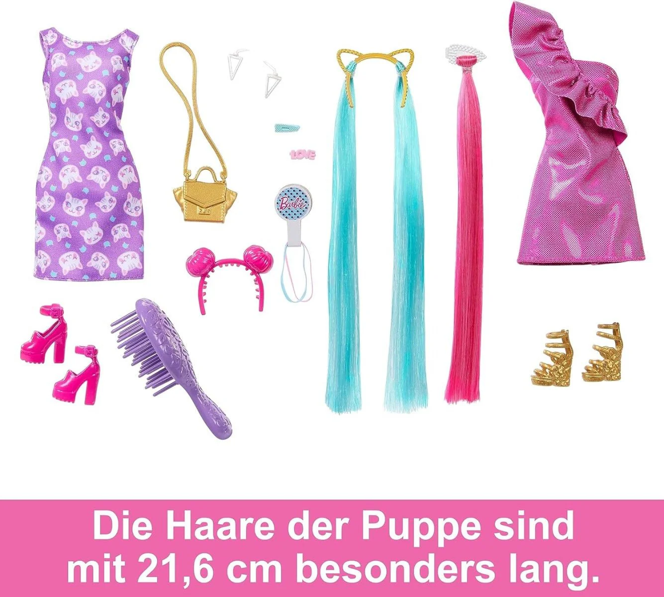 Barbie Totally Hair Doll Pink HKT96 - Image 4