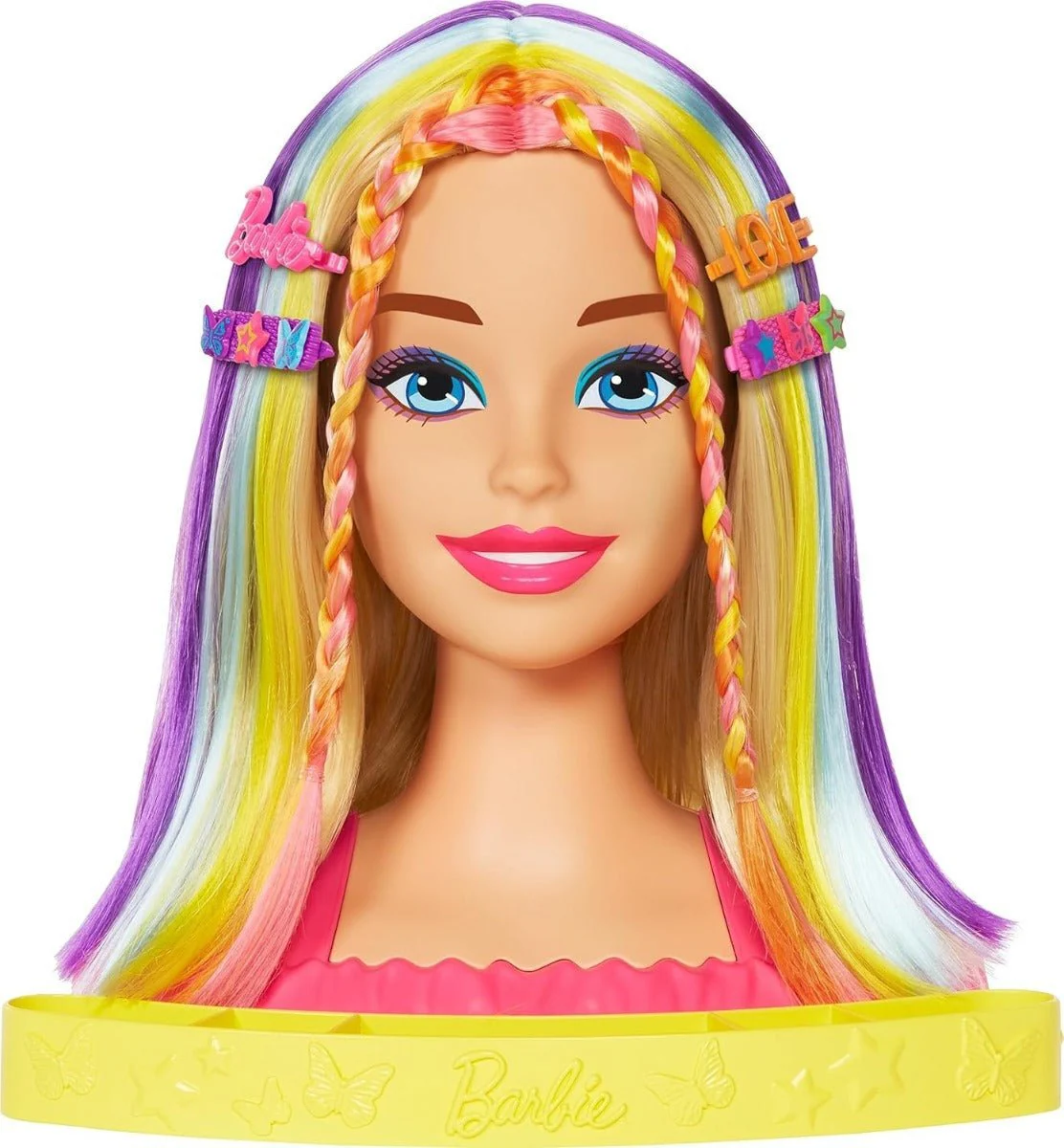 Barbie Totally Hair Neon Rainbow Deluxe Styling Head HMD78
