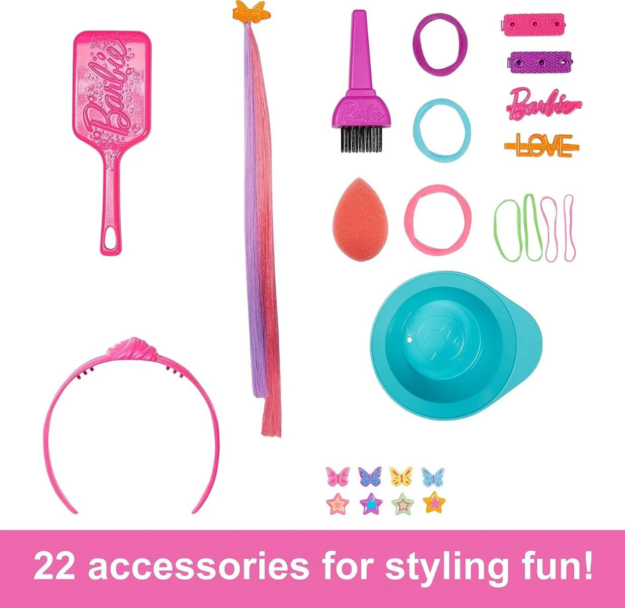 Barbie Totally Hair Neon Rainbow Deluxe Styling Head HMD78 - Image 3