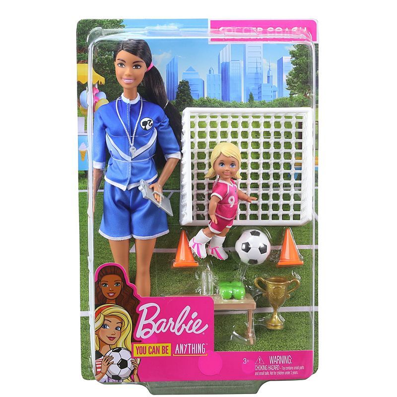 Barbie You Can Be Anything Soccer Coach Brunette Doll GLM53 - Image 6