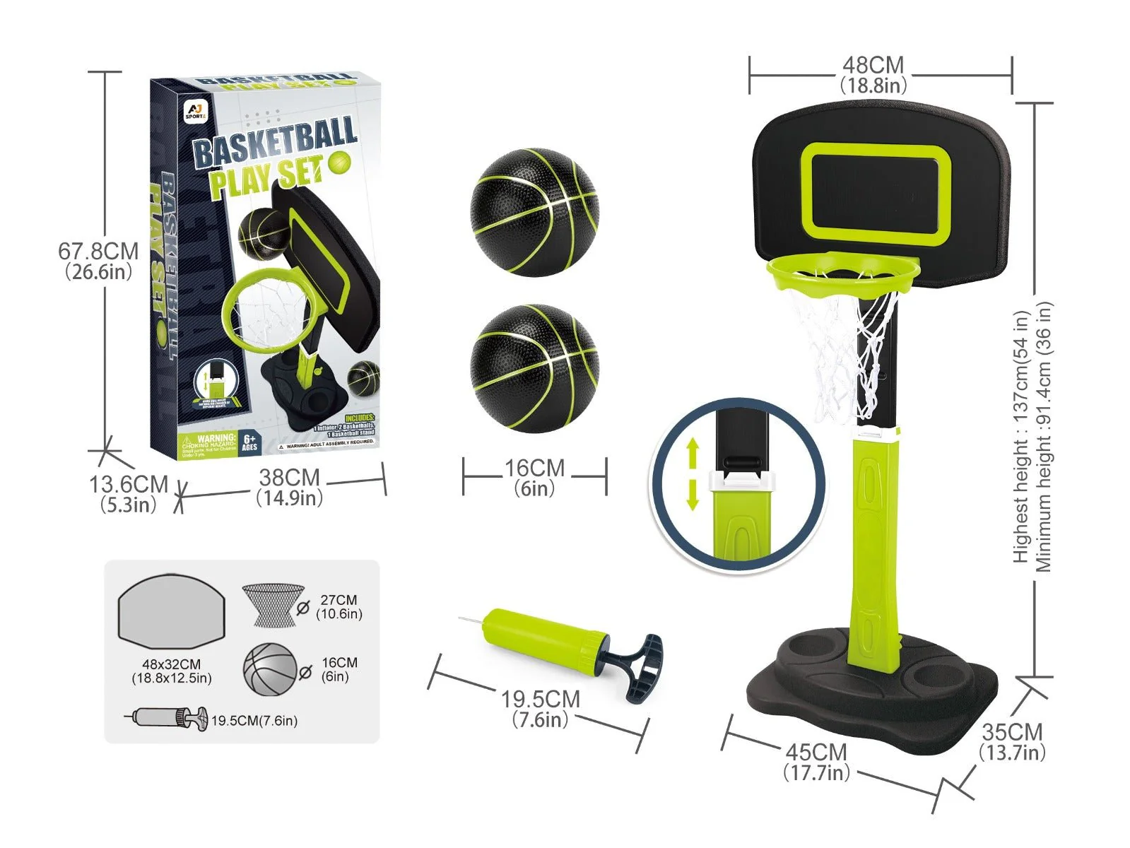 Basket Ball Play Set AZ3123-1BK - Image 2