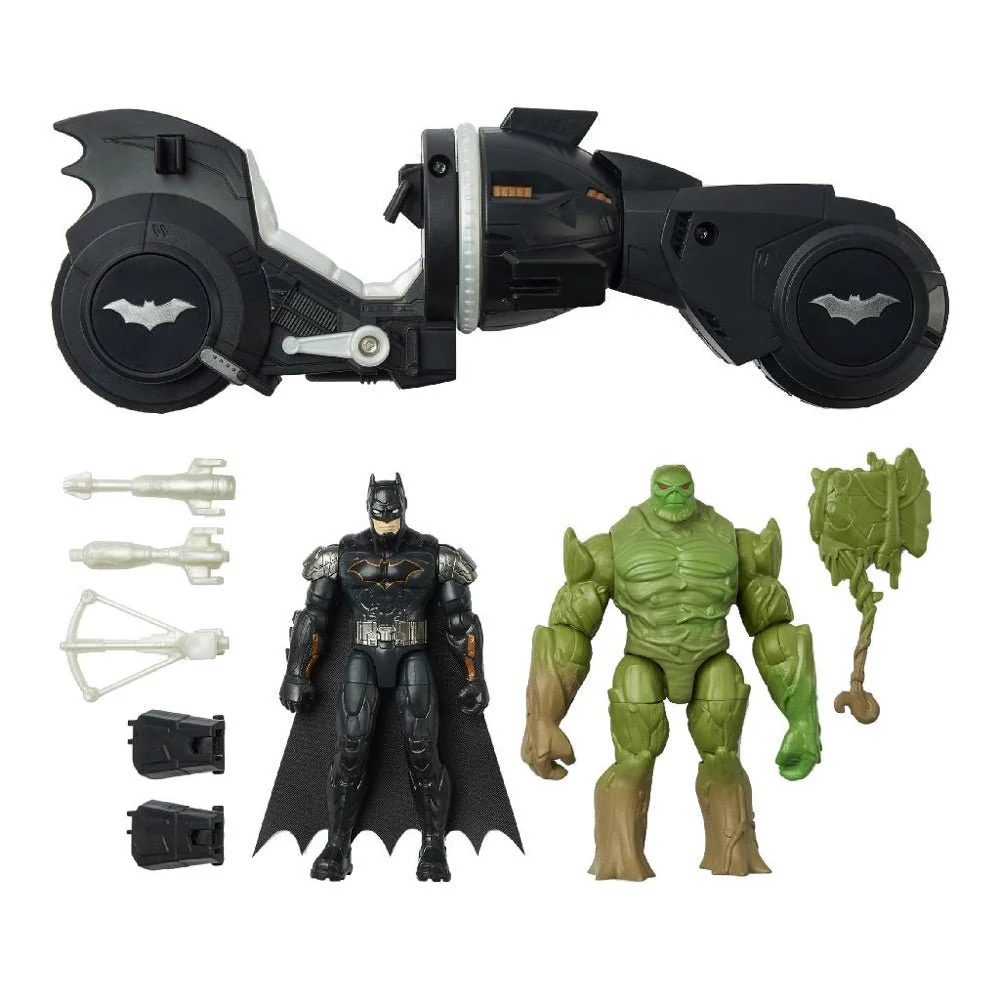 Batman DC Batman vs Swamp Thing Figure Battle Pack with Armory Attack Batcycle 6064766 - Image 3
