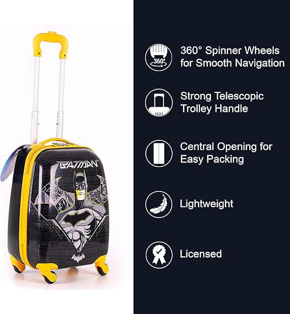 Batman Kids Luggage with Reusable Stickers 18-inch TBT23BTMNKL410 - Image 5