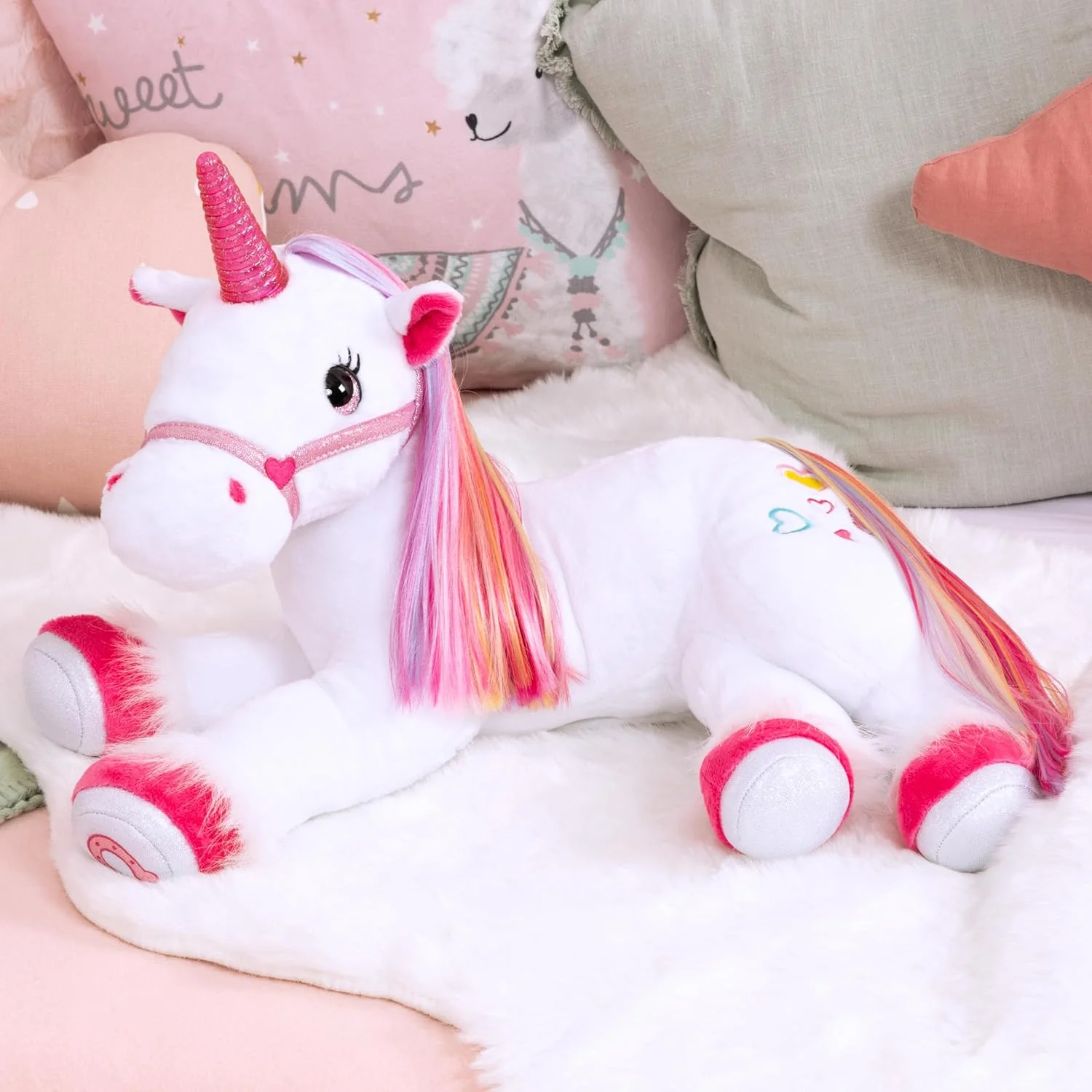 Bayer Design Magical Plush Unicorn – Interactive Light & Sound Toy (Model 69536AA) - Image 8