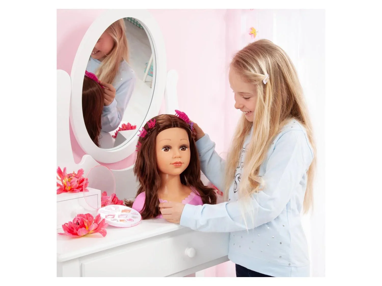 Bayer Top Model Styling Head Brown Hair And Eyes 90088AK - Image 5