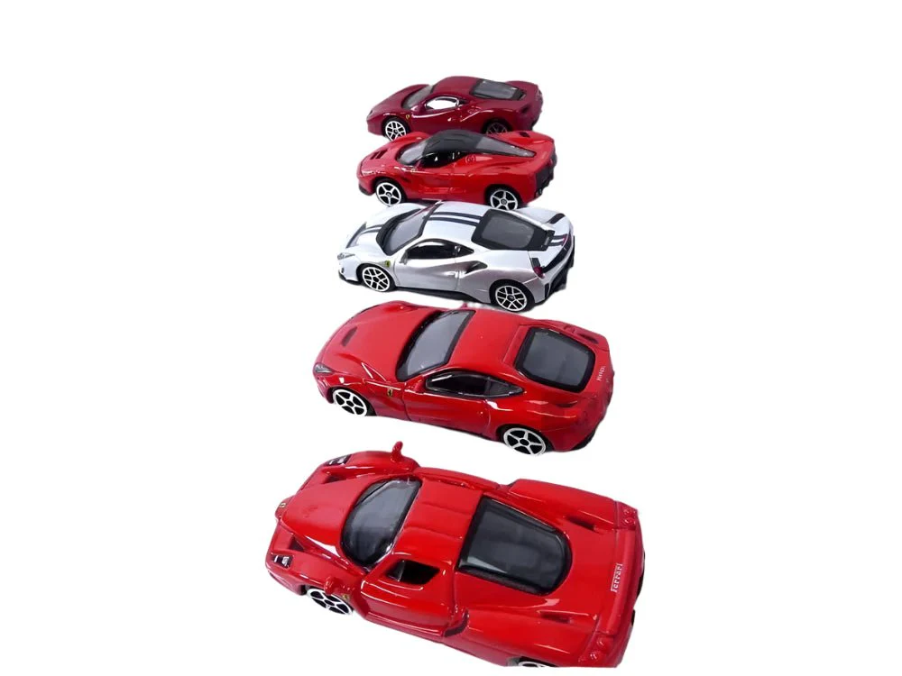 BBurago Ferrari Diecast Vehicles 5pcs – 1:64 Scale | 488 GTB, Enzo, 488 Pista, F12, LaFerrari | Collector Pack - Image 3