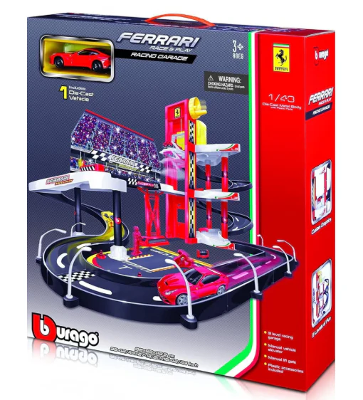 BBurago Ferrari Parking Garage Race Car Trackset 18-31204