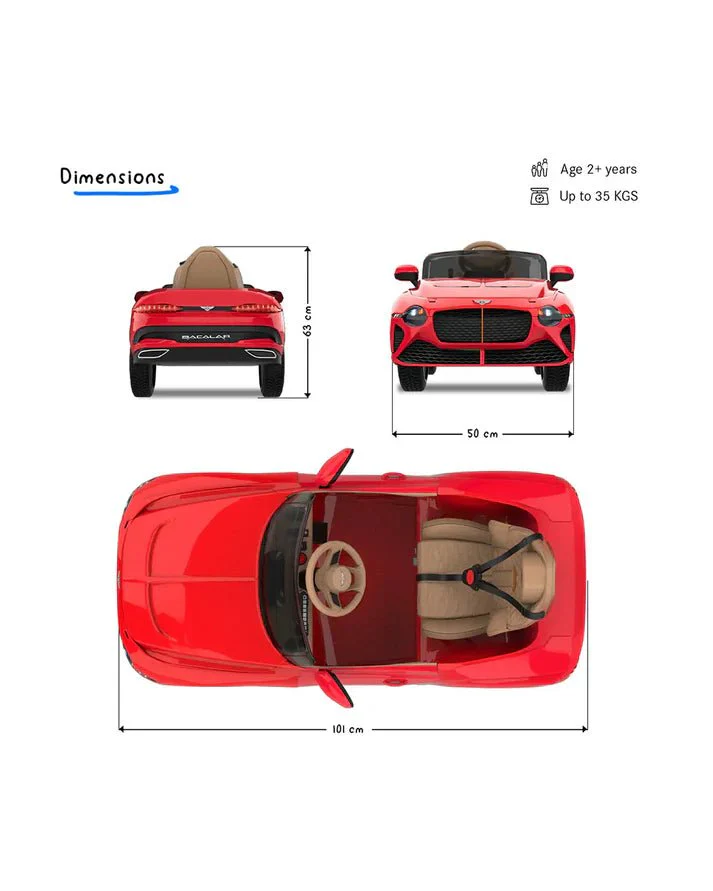 Bentley Bacalar Ride On 12V Red SMB1008 - Image 10