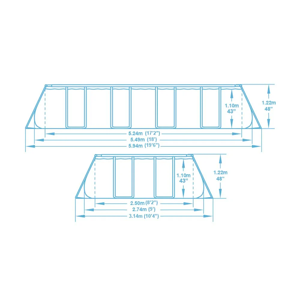 Bestway Above Ground Frame Pool Rectangular 5.49mx2.74mx1.22m 56466 - Image 7
