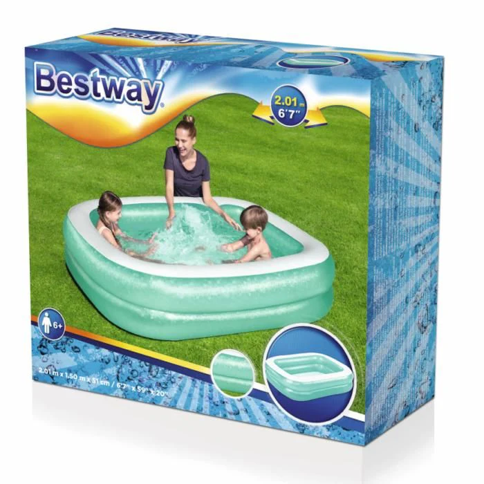 Bestway Blue Rectangular Family Pool 2.01mx1.50mx51cm 54005 - Image 3