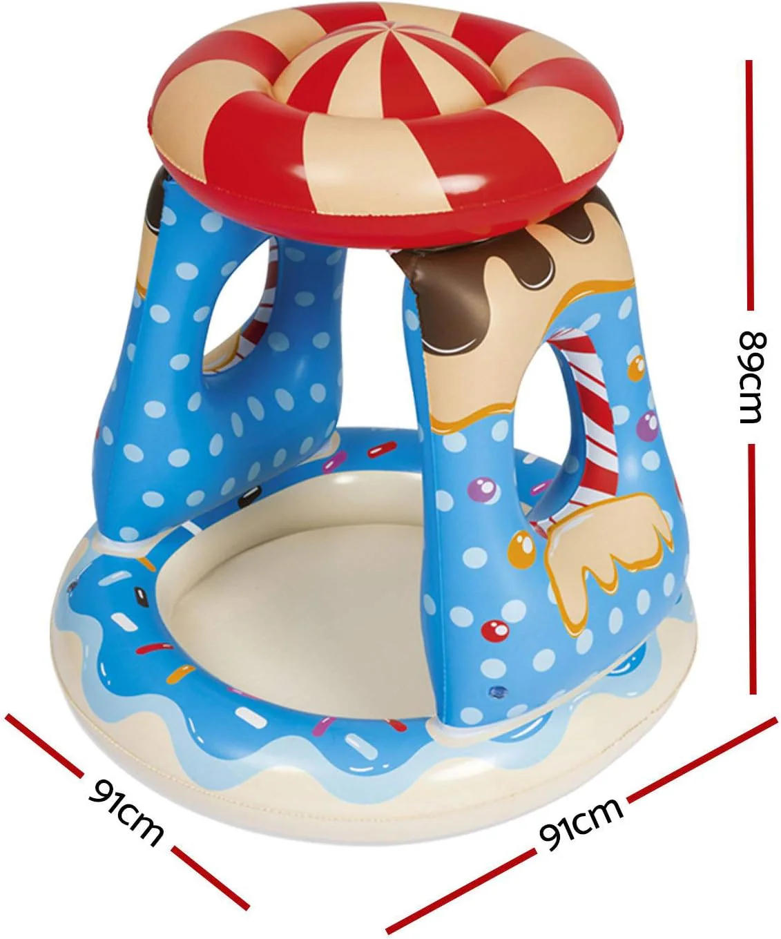 Bestway Candyville Inflatable Shaded Paddling Pool 91cm x 91cm x 89cm 52270 - Image 5
