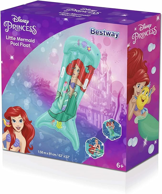 Bestway Disney Little Mermaid Kids Pool Float 1.58m x 81cm - Image 2