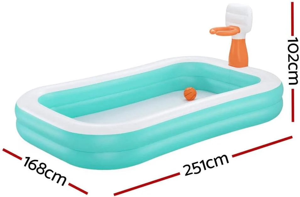 Bestway Dunk N' Splash with Basketball Hoops Family Pool 2.51 x 1.68 x 1.02m 54445 - Image 3