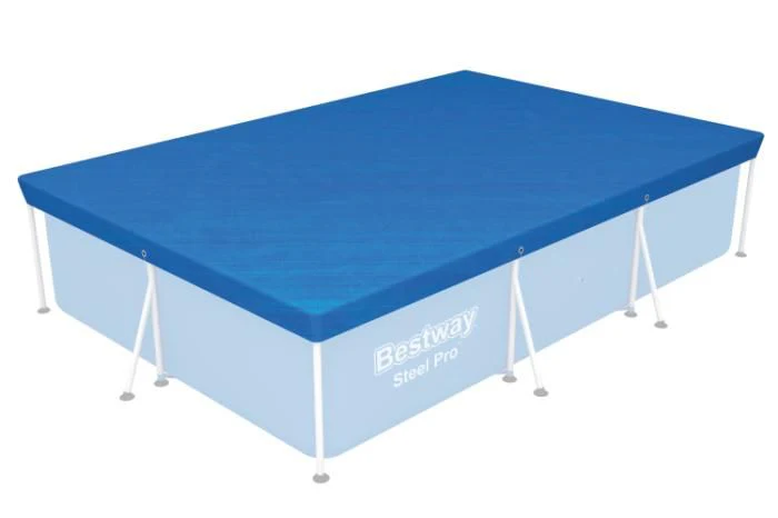 Bestway Flowclear Pro Rectangular Above Ground Swimming Pool Cover Blue 58106 - Image 2