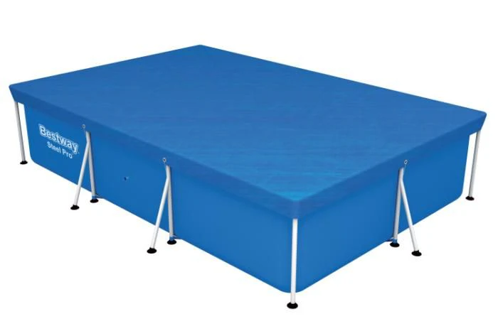 Bestway Flowclear Pro Rectangular Above Ground Swimming Pool Cover Blue 58106 - Image 3