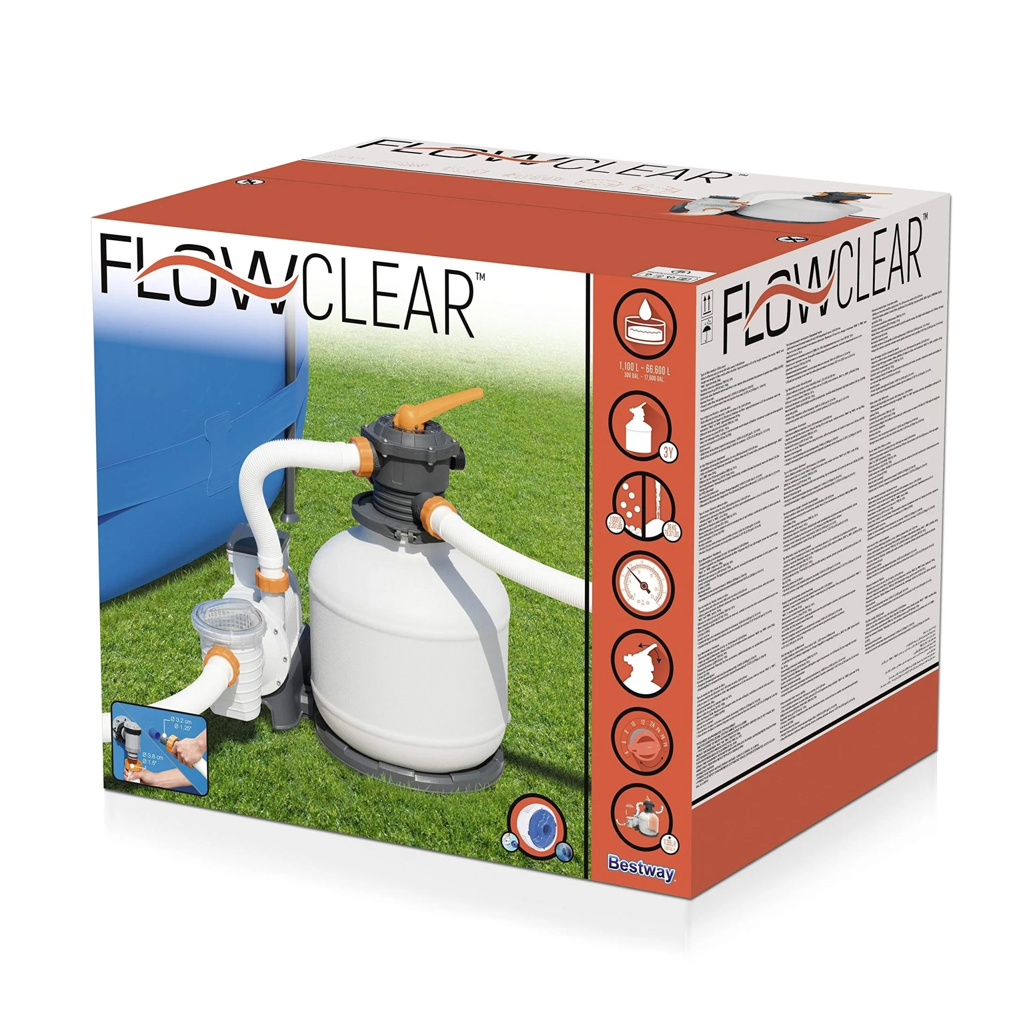 Bestway Flowclear Sand Filters White 2600 gal 58486 - Image 7