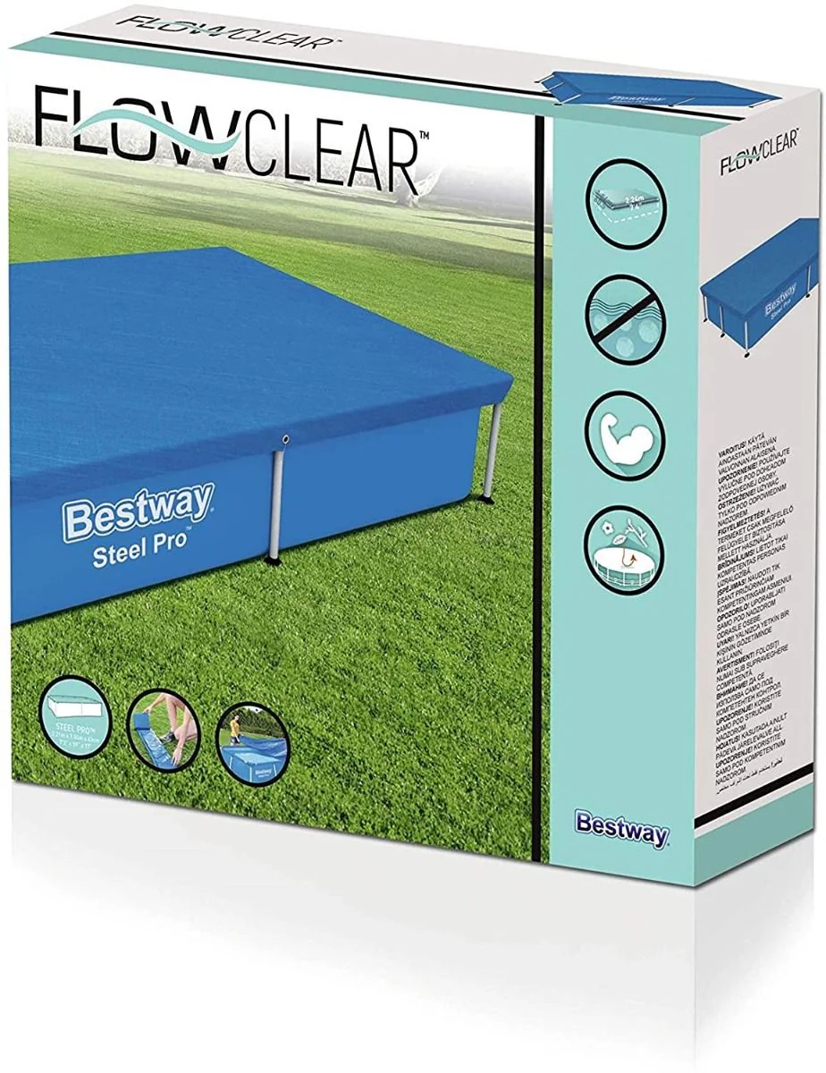 Bestway Flowclear Swimming Cover For Rectangular Steel Pro Pools 7 Ft 3 58103 - Image 3