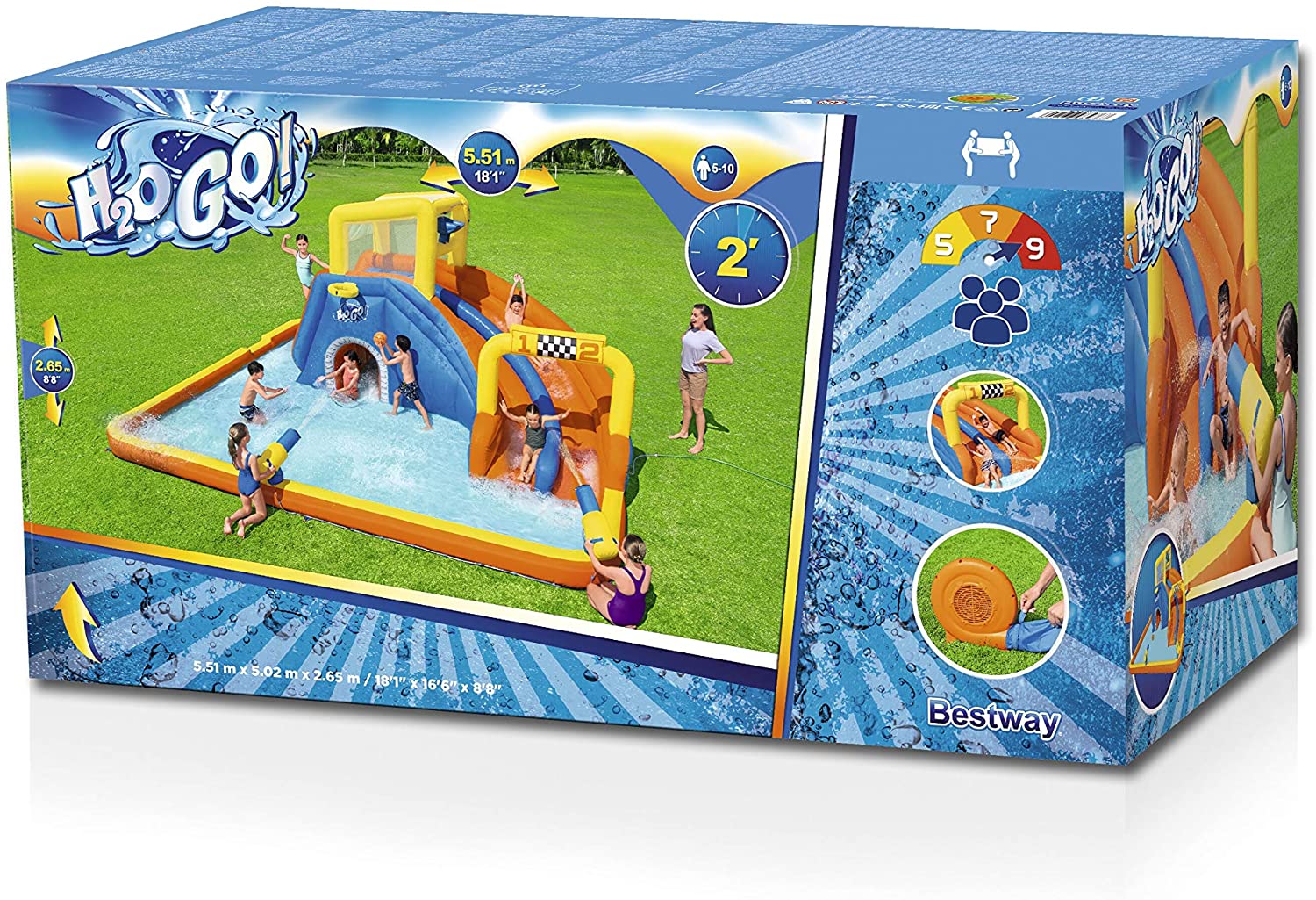 Bestway H2OGO Super Speed Way Mega Water Park 5.51mx5.02mx2.65m 53377 - Image 3