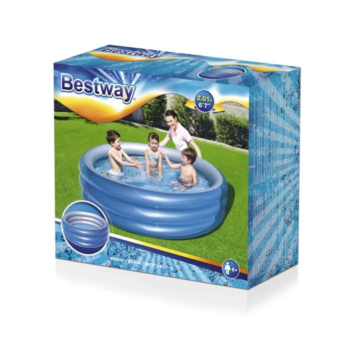Bestway Inflatable Big Metallic 3-Ring Pool 2.01mx 53cm 51043 - Image 3