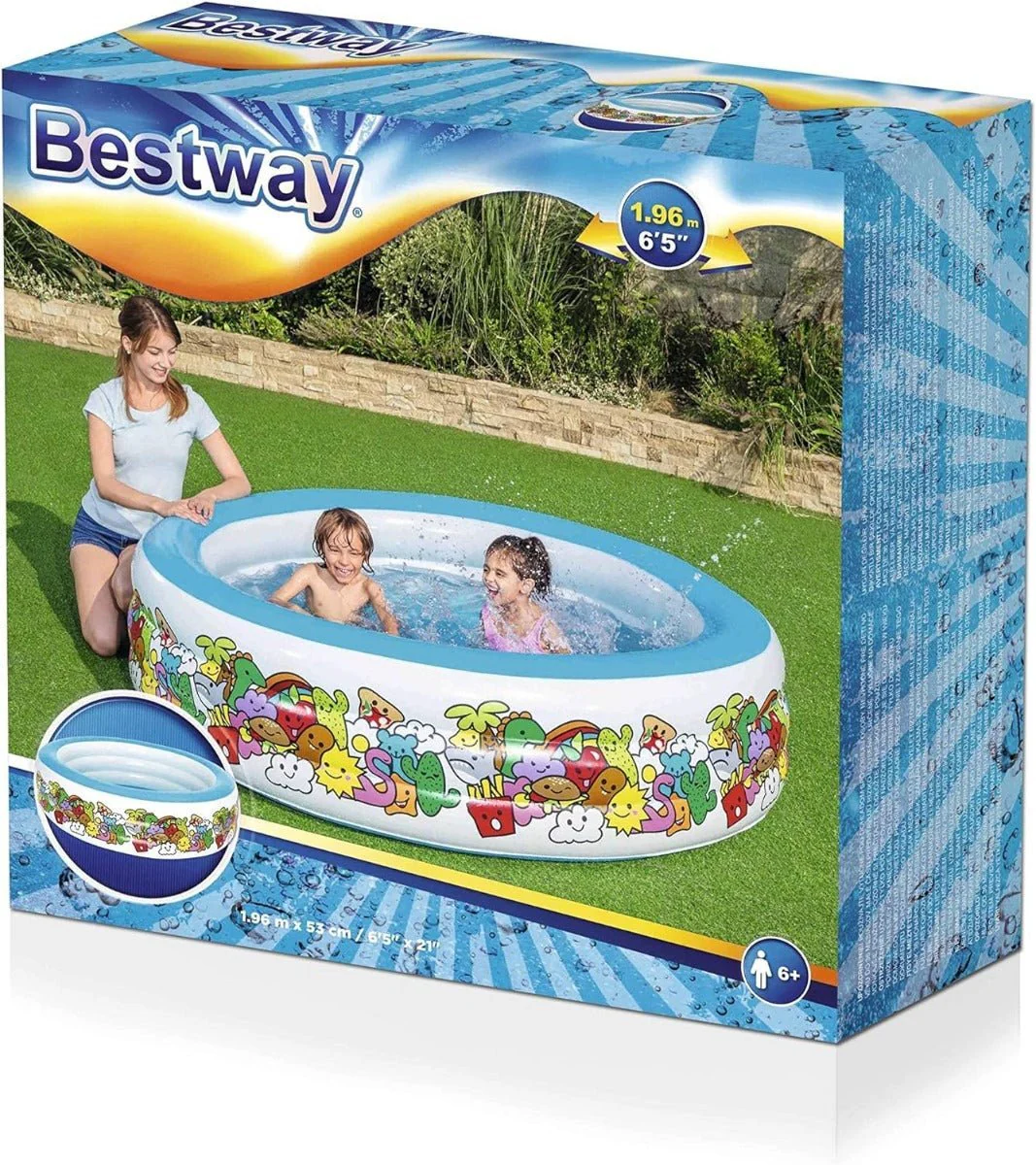 Bestway Inflatable Play Pool 3-Ring 1.96mx53cm 51122 - Image 2
