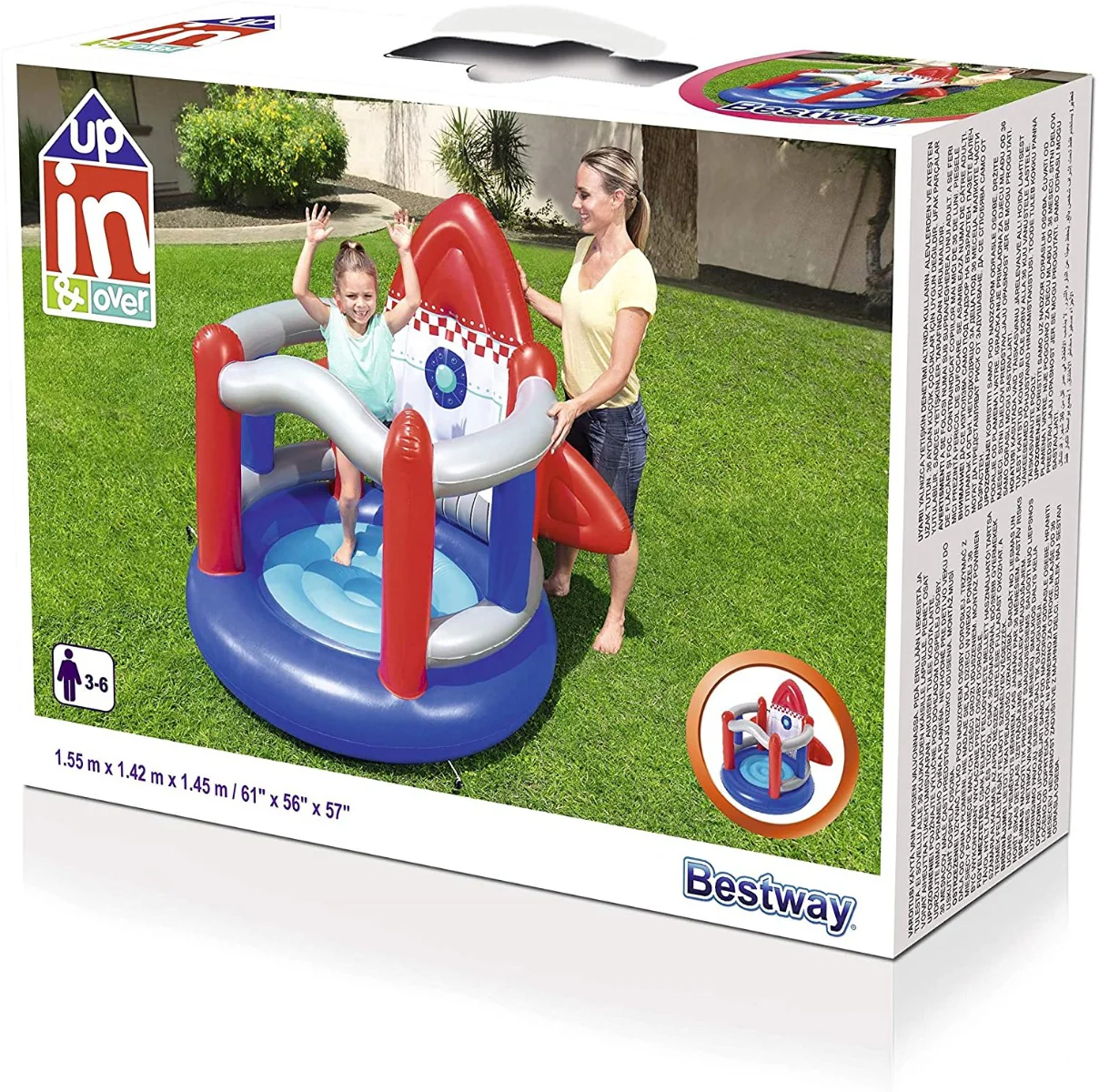 Bestway Inflatable Rocket Shaped Bouncer 1.55mx1.42mx1.45m 52286 - Image 2