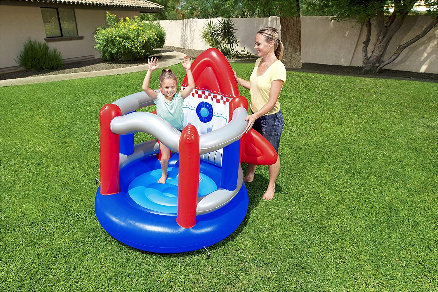 Bestway Inflatable Rocket Shaped Bouncer 1.55mx1.42mx1.45m 52286 - Image 6