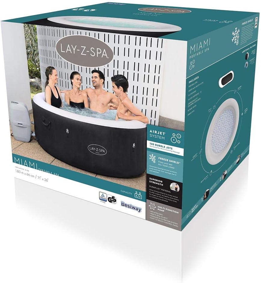 Bestway Lay-Z-Spa Miami Airjet 1.80m x 66cm 60001 - Image 6