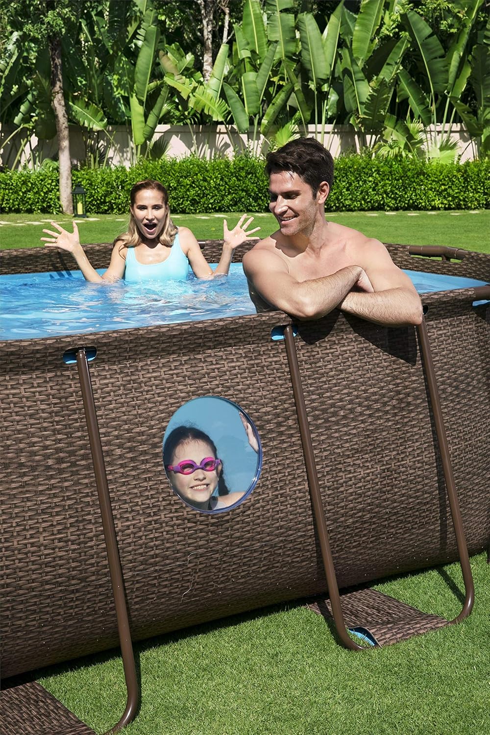 Bestway Oval Above Ground Pool With Swim Vista Porthole 5.49mx2.74mx1.22m 56716 - Image 11