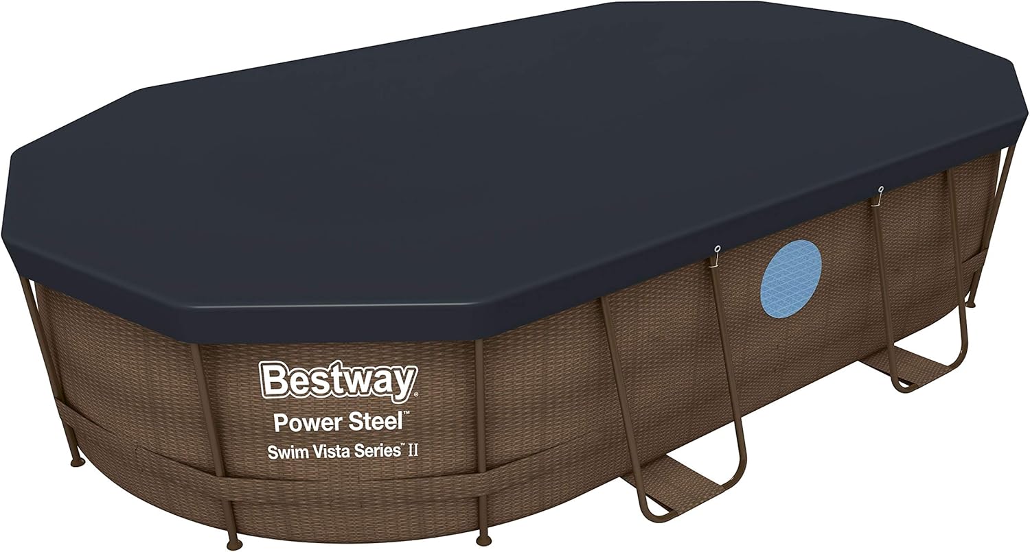 Bestway Oval Above Ground Pool With Swim Vista Porthole 5.49mx2.74mx1.22m 56716 - Image 5