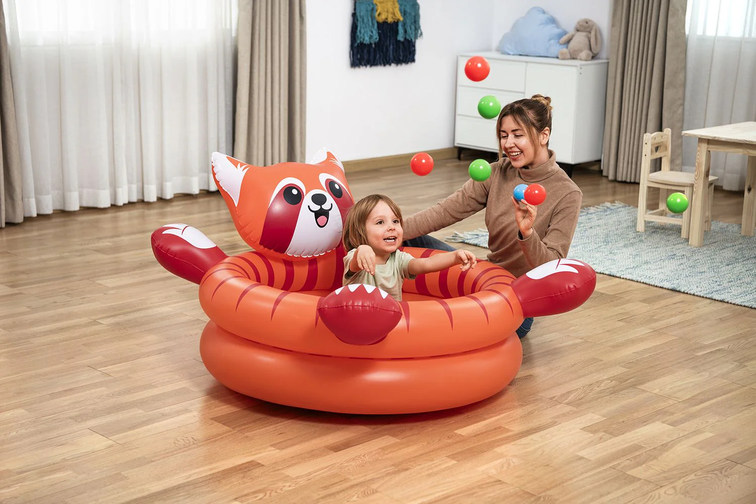 Bestway Playful Red Panda Ball Pit 107cm x 94cm x 58cm 52702 - Image 4